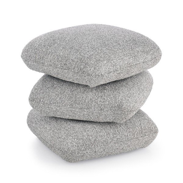 Poggiapiedi grigio con rivestimento in bouclé Antara – Bizzotto-image-2