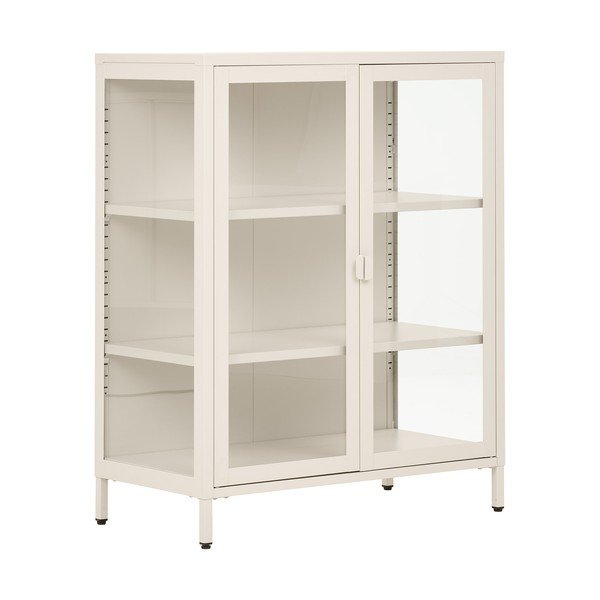 Vetrina color crema in acciaio 80x101x40 cm Brisbane – House Nordic