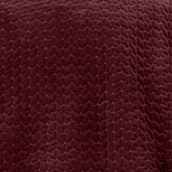 Copriletto burgundy in velluto con rivestimento trapuntato 240x260 cm Attica Velvet – Bianca-image-2
