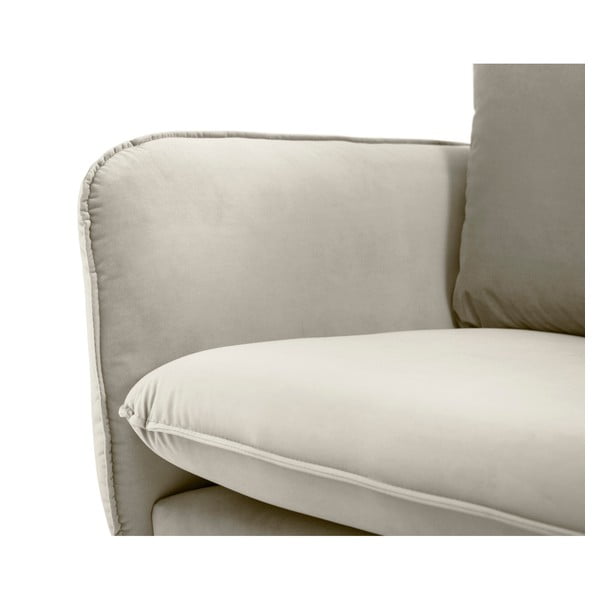 Divano in velluto beige, 160 cm Florence - Cosmopolitan Design-image-4