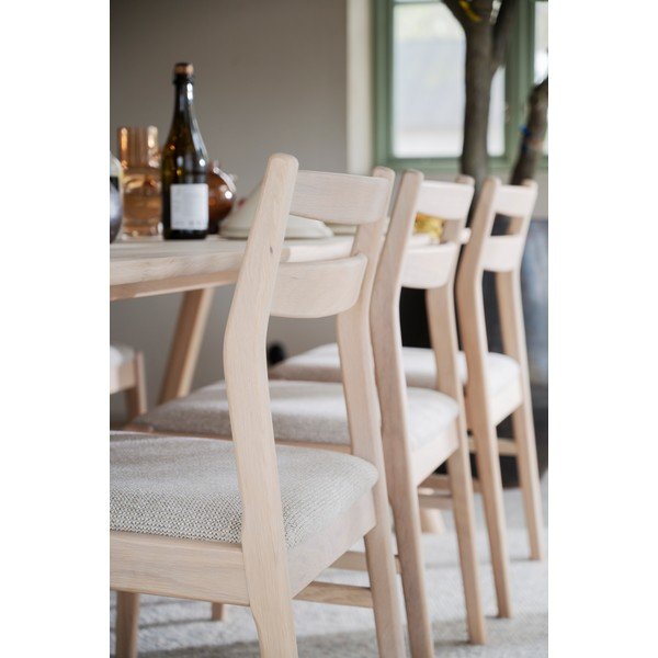 Sedia da pranzo color crema/colore naturale chiaro in rovere massiccio Kerwin – Rowico-image-4