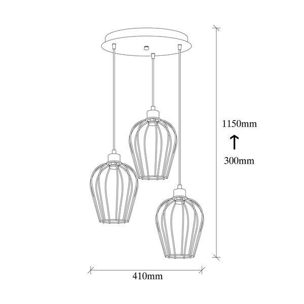 Lampada a sospensione nera per 3 lampadine Tel - Opviq lights-image-3