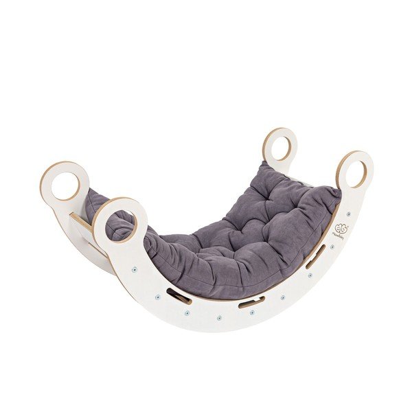 Arco a dondolo montessori bianco/grigio in pino massiccio 39x75x38 cm Montessori – Meowbaby-image-2