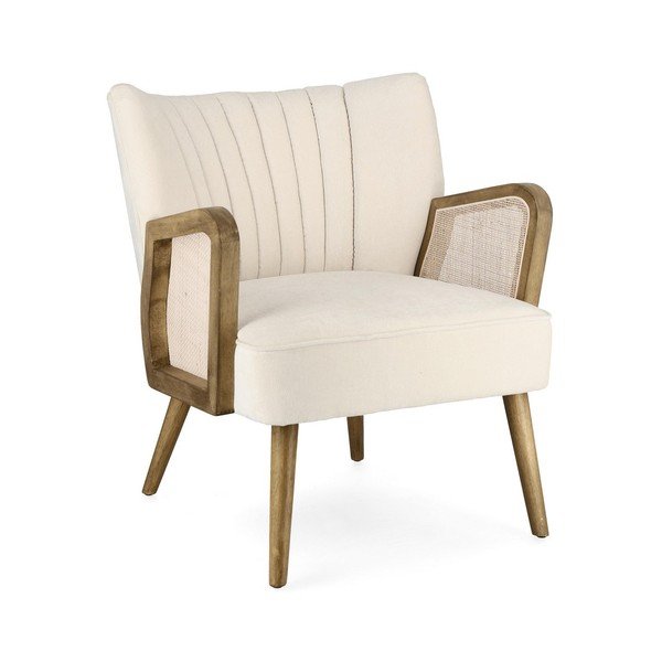 Poltrona beige con rivestimento in velluto Virna – Bizzotto