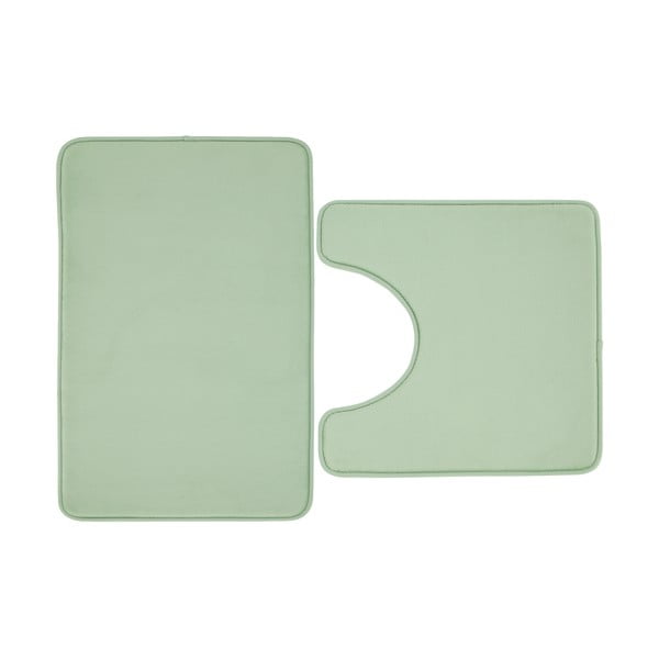 Set di tappetini per il bagno verde chiaro in memory foam 2 pz per WC 50x80 cm Anti-Bacterial – Catherine Lansfield