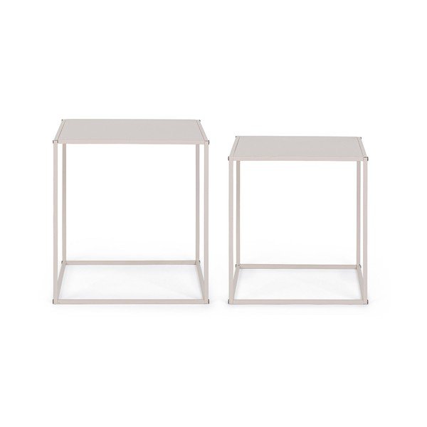 Set di tavolini da salotto beige in metallo 2 pz 38x38 cm Alrik – Yes Everyday-image-3
