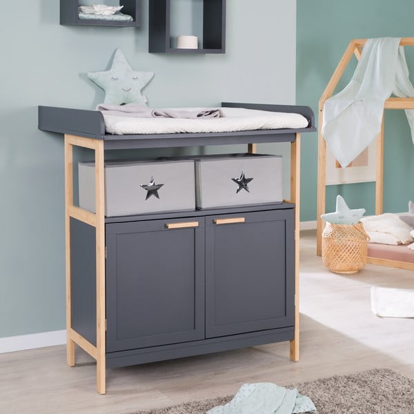 Cassettiera bassa per bambini antracite 87x75 cm Berlin - Roba-image-3