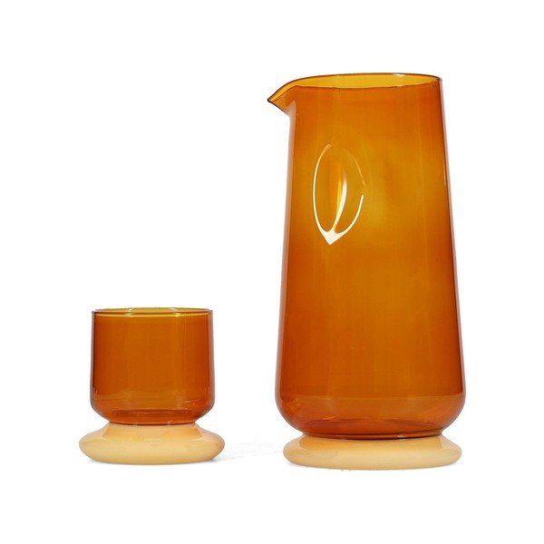Set di caraffa e bicchiere color ambra in vetro 1,4 l Marlo – ONA
