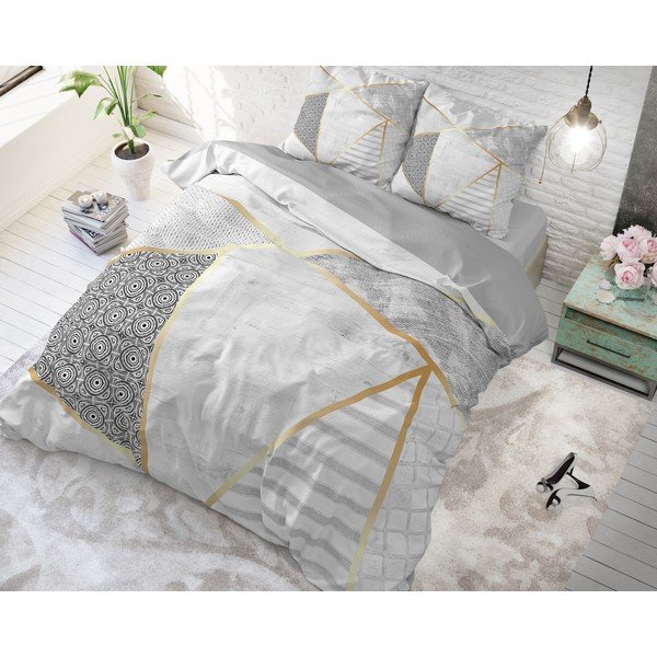 Biancheria da letto matrimoniale in cotone Graphic, 200 x 200/220 cm - Pure Cotton-image-1