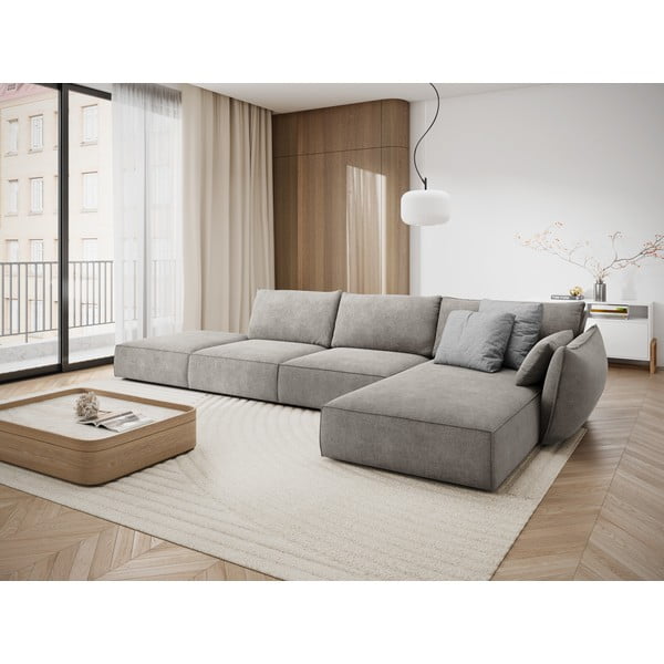Divano angolare grigio chiaro (angolo destro) Vanda - Mazzini Sofas-image-1