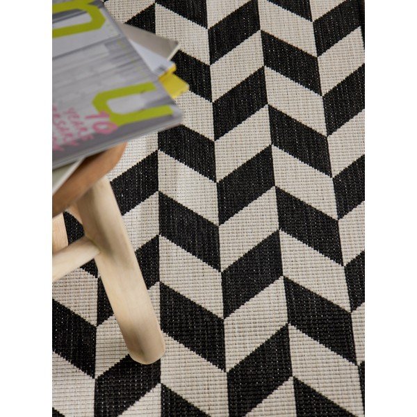 Passatoia da interno ed esterno nera/color crema 80x200 cm Haringey Terrick – Ted Baker-image-1