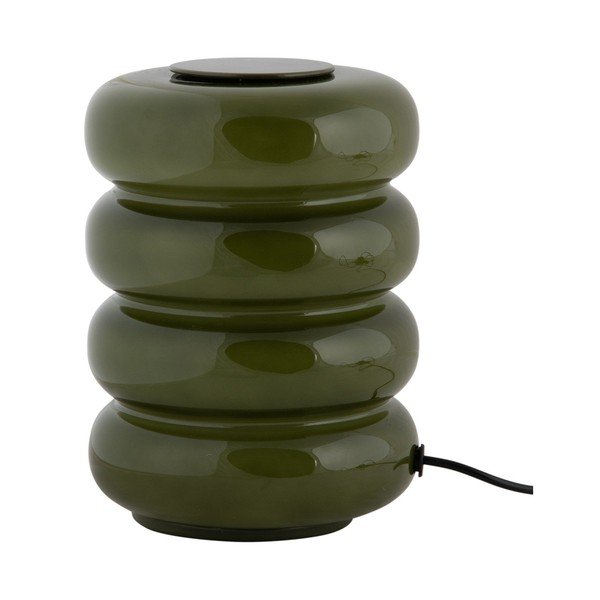 Lampada da tavolo LED color kaki in vetro (altezza totale 16,5 cm) Aro – Leitmotiv
