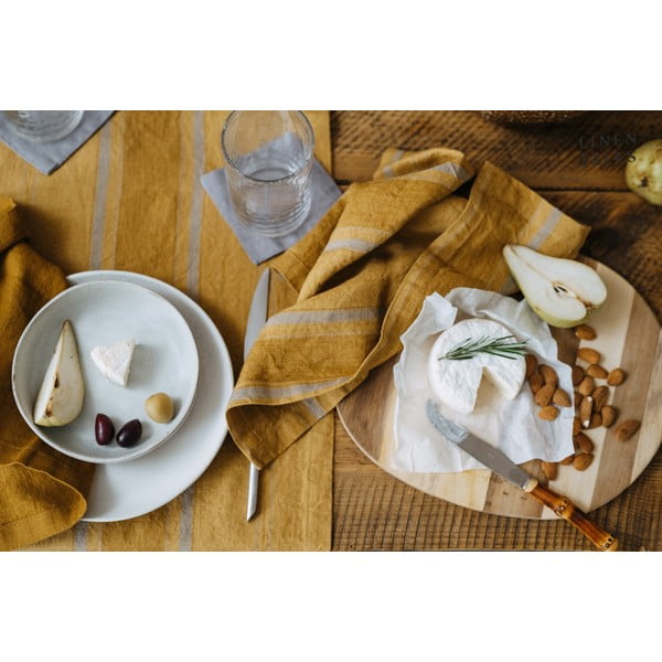 Tovaglioli in lino in set da 2 Amber Bronze Stripes - Linen Tales-image-1