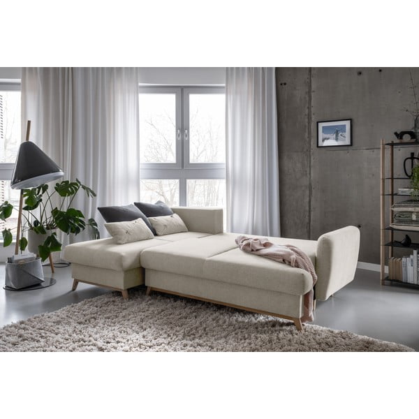 Divano angolare beige allungabile/con contenitore (con penisola a sinistra/con chaise lounge) Scandic Lagom – Miuform-image-4