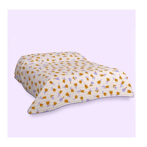 Copriletto trapuntato viola e beige 240x260 cm Real love - Aware-image-1