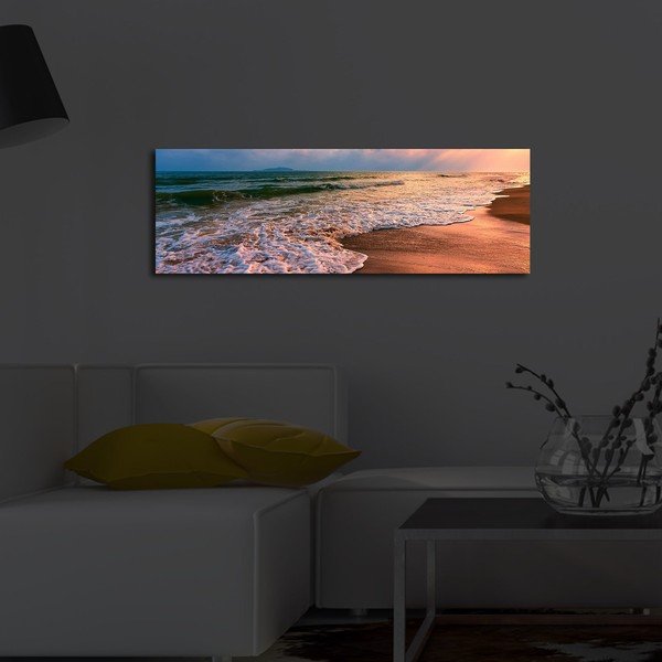 Quadro retroilluminato Spiaggia, 90 x 30 cm - Wallity-image-1