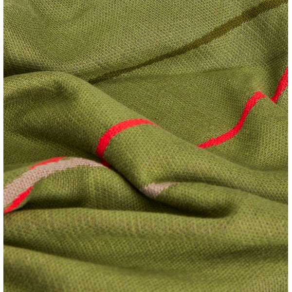 Coperta di cotone verde 200x140 cm Outline - Hübsch-image-1