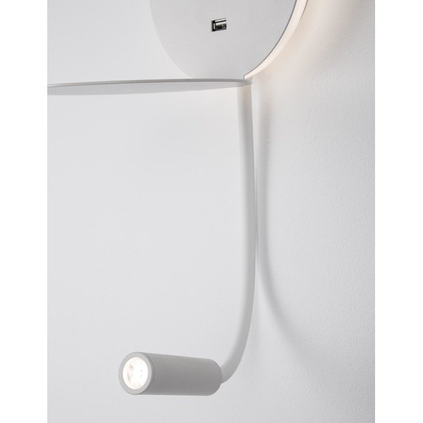 Lampada da parete LED bianca in alluminio con struttura flessibile/con porta USB Eclip – Nova Luce-image-4