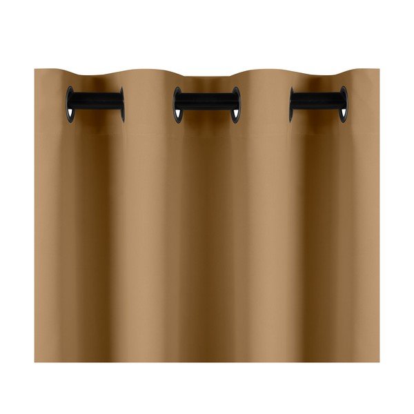 Tenda oscurante marrone senape Occhielli senape, 140 x 245 cm - AmeliaHome-image-1