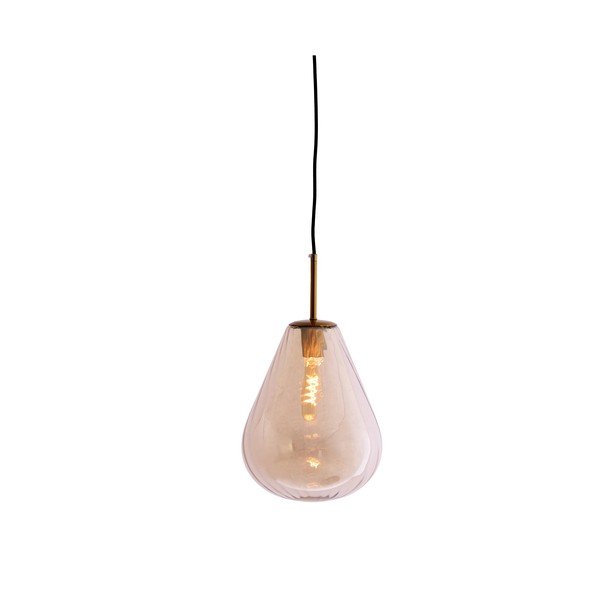 Lampadario color ambra con paralume in vetro Leona – Light & Living-image-1
