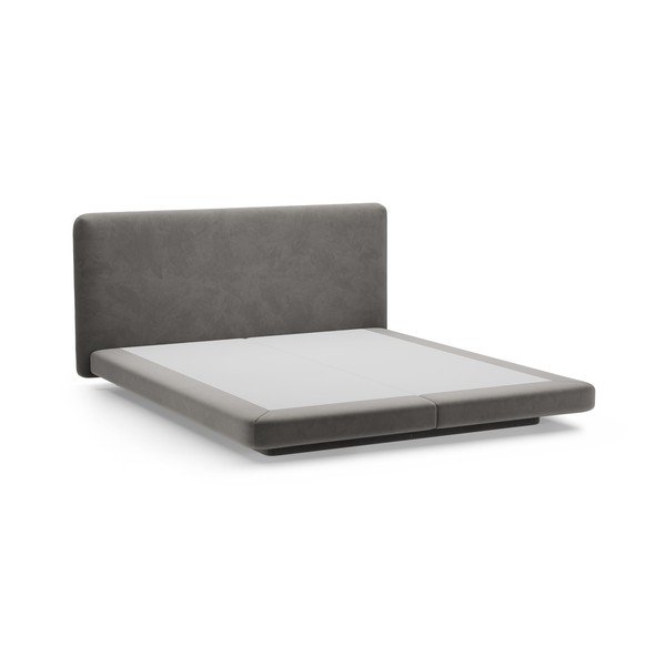 Letto matrimoniale imbottito grigio scuro 200x200 cm Linea – Micadoni -image-2