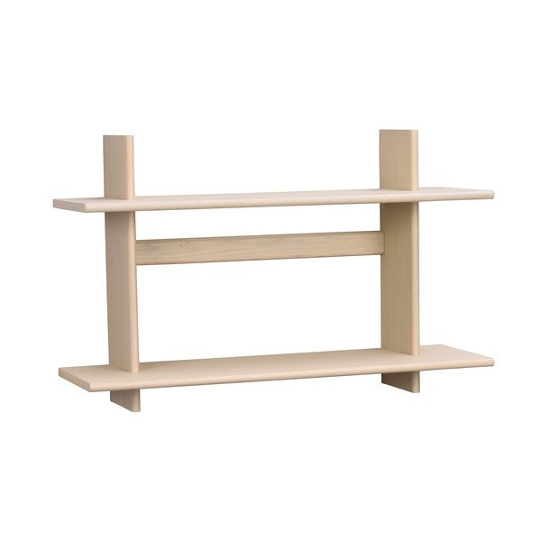 Mensola colore naturale chiaro con effetto rovere con ripiani multipli 75 cm Westlock – Rowico