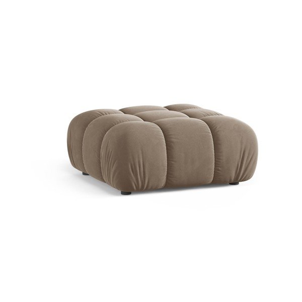 Poggiapiedi beige con rivestimento in velluto – Micadoni -image-1