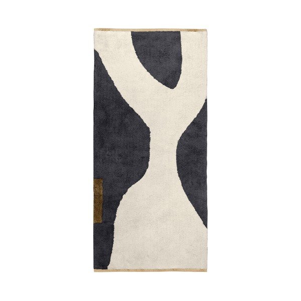 Tappeto grigio scuro/beige in cotone lavabile 70x150 cm Figura – Mette Ditmer Denmark