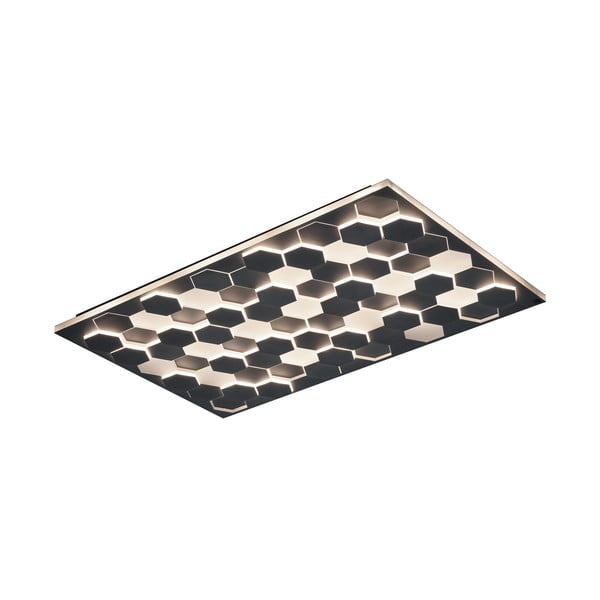 Apparecchio da soffitto a LED nero con controllo vocale/app mobile con paralume in metallo 70x115 cm Cifavo - CINQUE-image-3