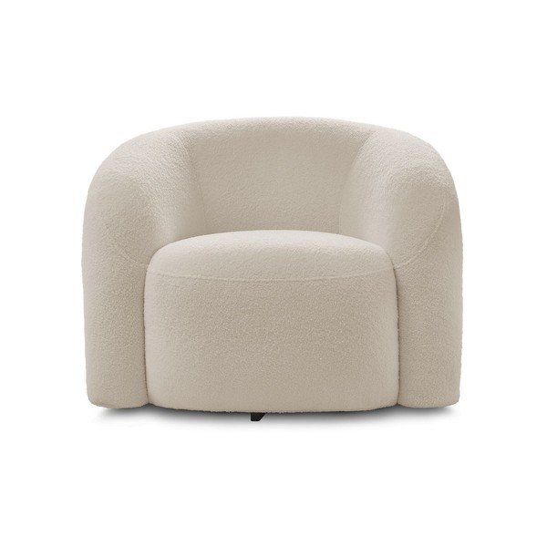 Poltrona beige girevole con rivestimento in bouclé Elina – Bobochic Paris-image-3