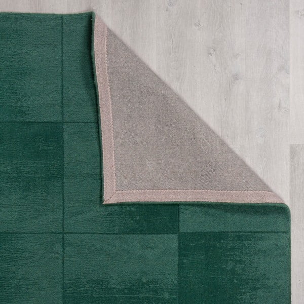 Tappeto in lana tessuto a mano color petrolio 120x170 cm Demi Check Ombre - Flair Rugs-image-2