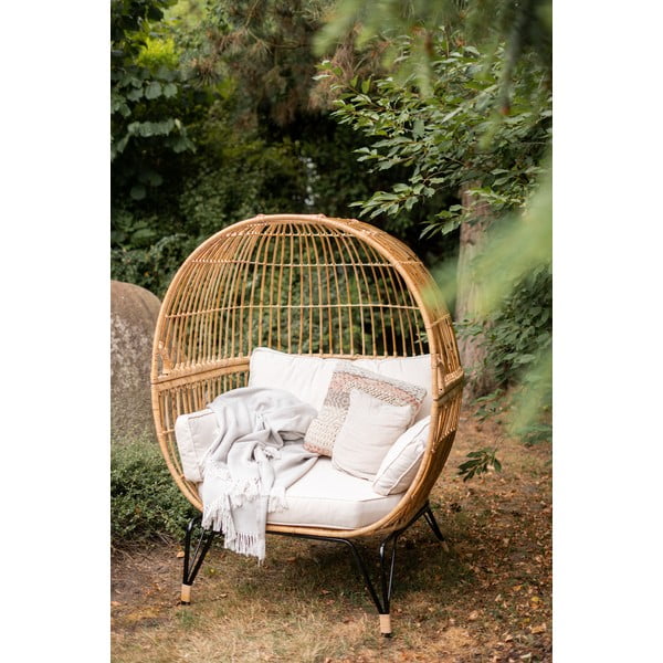 Sedia da giardino in rattan Nero Nodi - Bonami Essentials-image-1