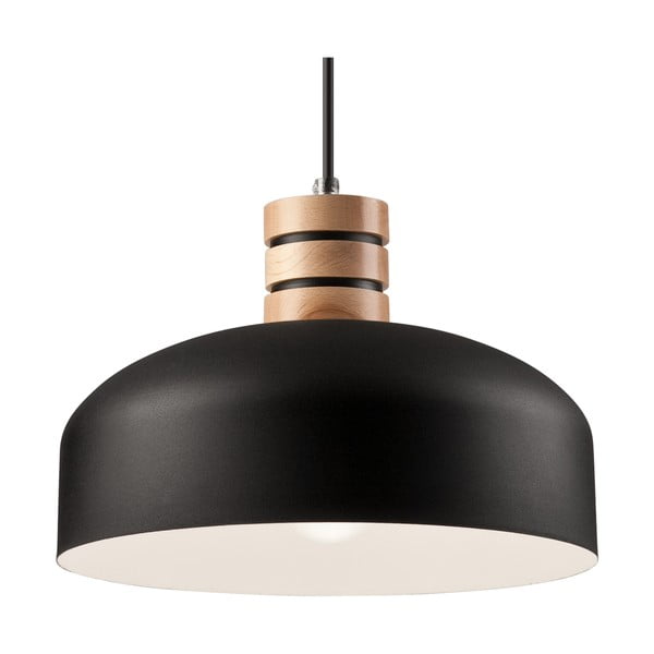 Lampadario nero con paralume in metallo ø 30 cm Cosmo – LAMKUR-image-4