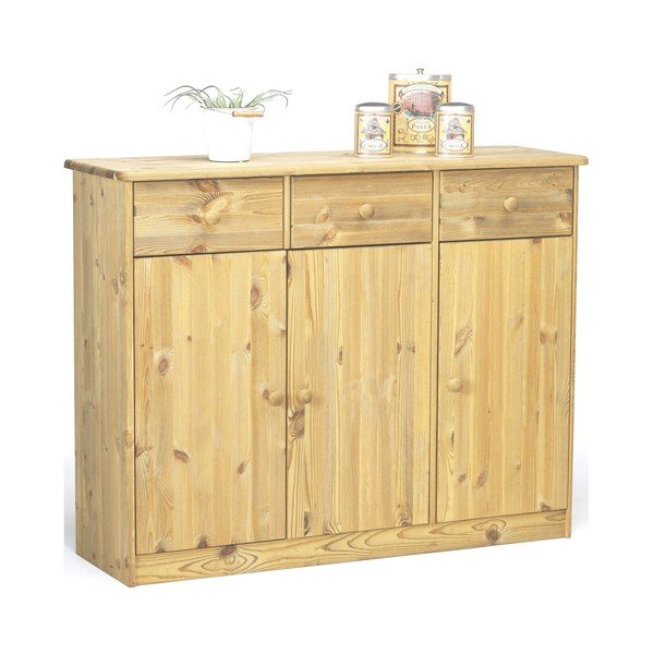 Cassettiera a 3 cassetti in legno naturale , altezza 89,1 cm Mario - Steens