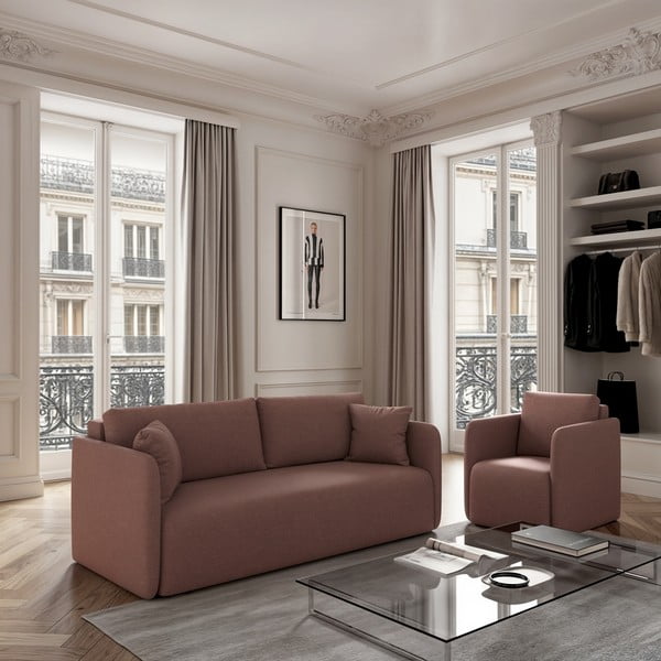 Divano rosa allungabile 220 cm Chaum – Rodier-image-1