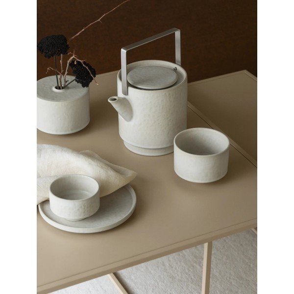 Teiera color crema in gres con filtro 1 l Makoto – Blomus-image-1