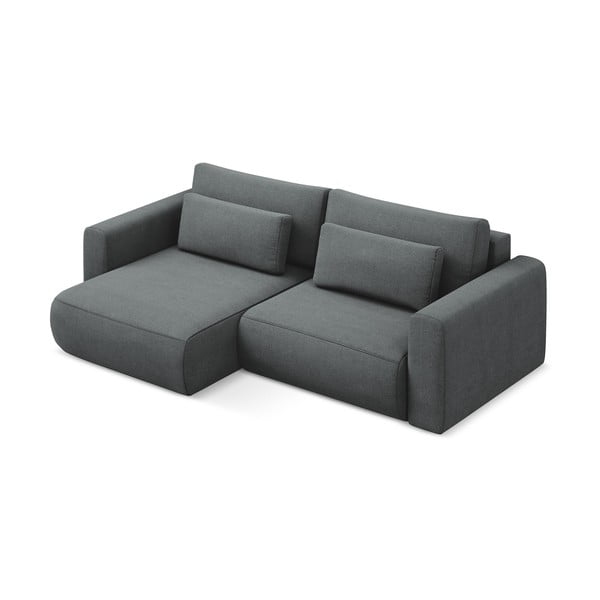 Divano angolare grigio scuro allungabile/con contenitore (con penisola a sinistra/con chaise lounge) Kapua – Makamii-image-2