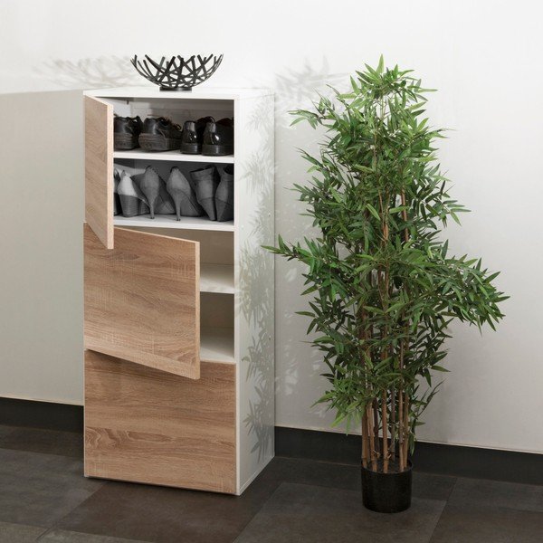 Scarpiera marrone con corpo bianco Bamboo - Symbiosis-image-1