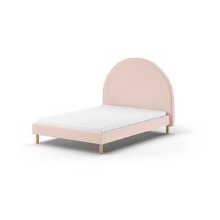 Letto singolo imbottito rosa con griglia 140x200 cm MOON - Vipack
