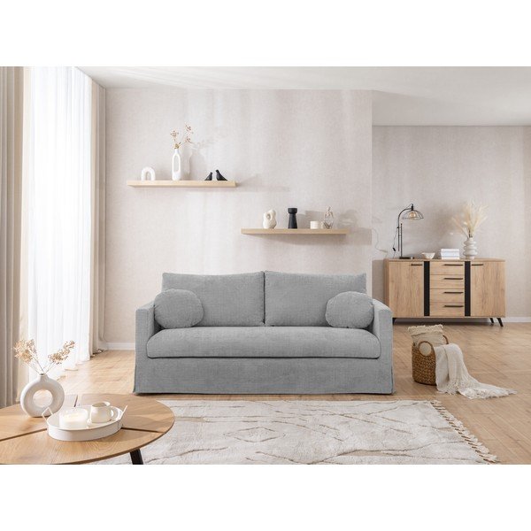 Copridivano grigio chiaro a 3 posti Paphos – Ropez-image-1