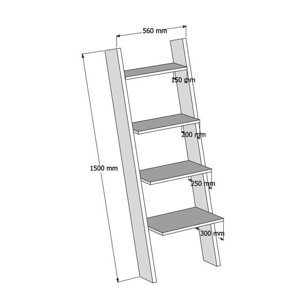 Scaffale bianco 56x150 cm Solid - Kalune Design-image-3