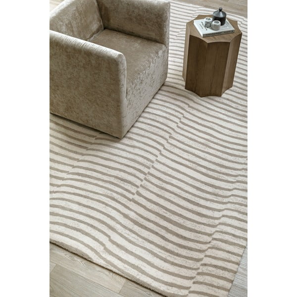 Tappeto beige in lana 133x190 cm Agnus Tides – Agnella-image-1