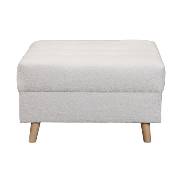 Sgabello in tessuto bouclé bianco Ariella - Ropez-image-3