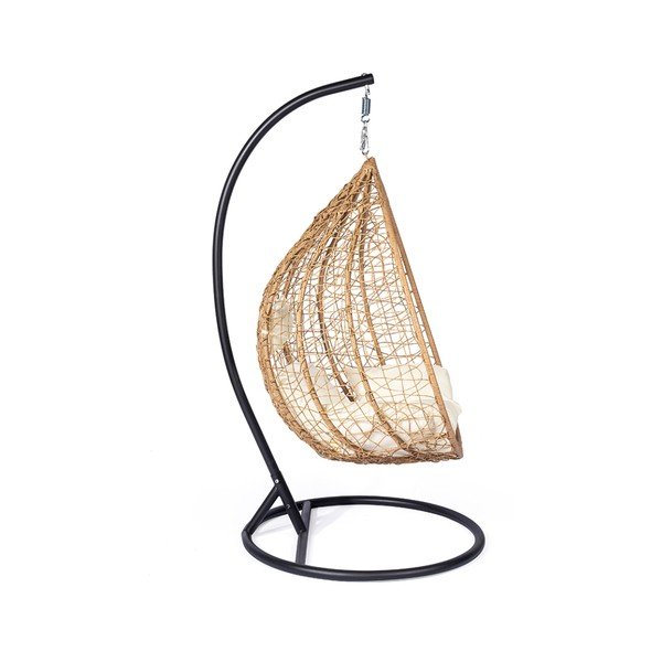 Poltrona sospesa in rattan artificiale in colore naturale Noela - Bonami Selection-image-3