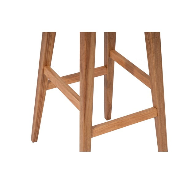 Sedia da bar di colore naturale in legno di cauciù massiccio (altezza della seduta 75 cm) Club – Bonami Essentials-image-2