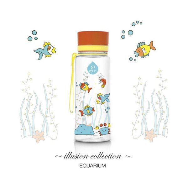 Oranžová plastová lahev Equa Equarium, 0,6 l