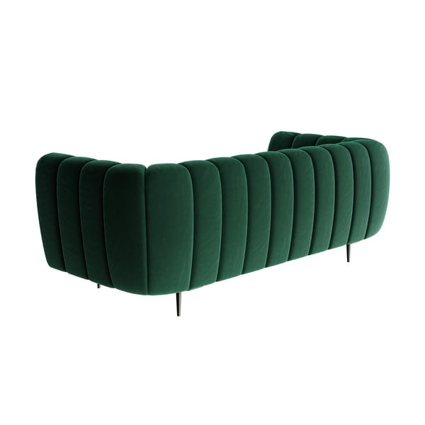 Divano in velluto verde scuro, 210 cm Shel - Ghado-image-2