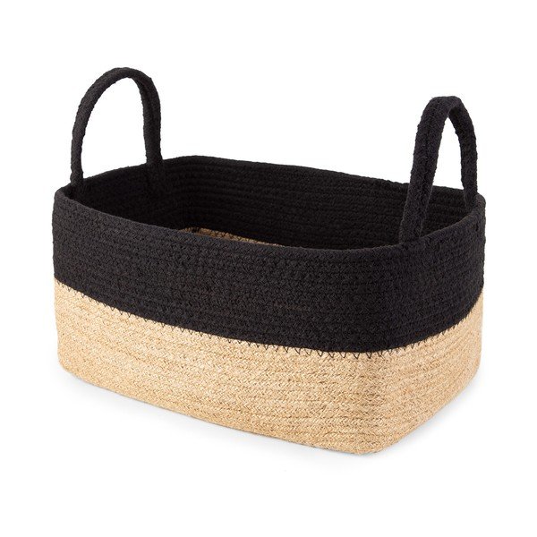 Cestino in iuta e cotone Basic, 29 x 20 cm - Compactor-image-3