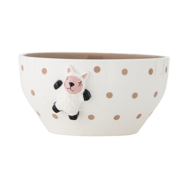Ciotola per bambini bianca/marrone in gres ø 14 cm Dolly – Bloomingville Mini