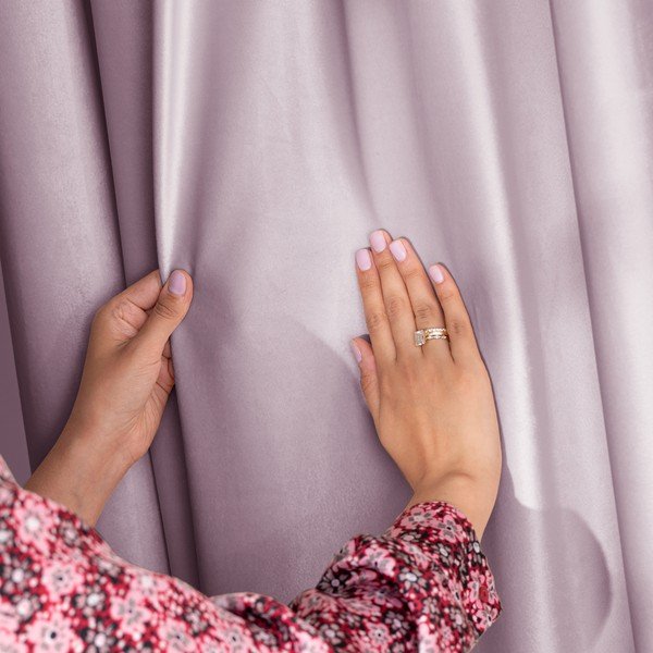 Tenda parzialmente oscurante rosa chiaro in velluto 140x270 cm Pleat – Restilo-image-4